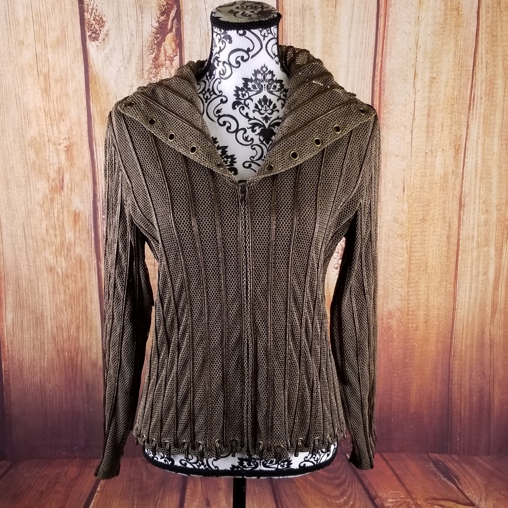 Alexandra Rosati Sheer Gold Mesh Jacket B26